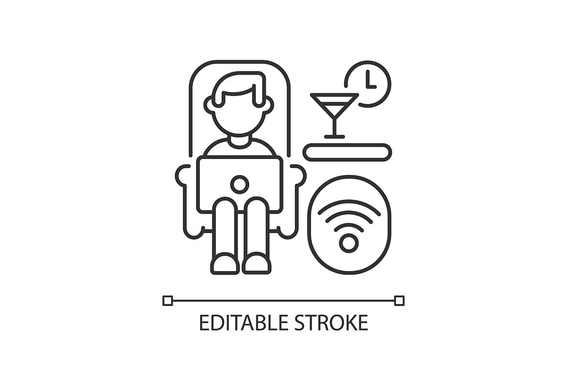 Train services linear icons set