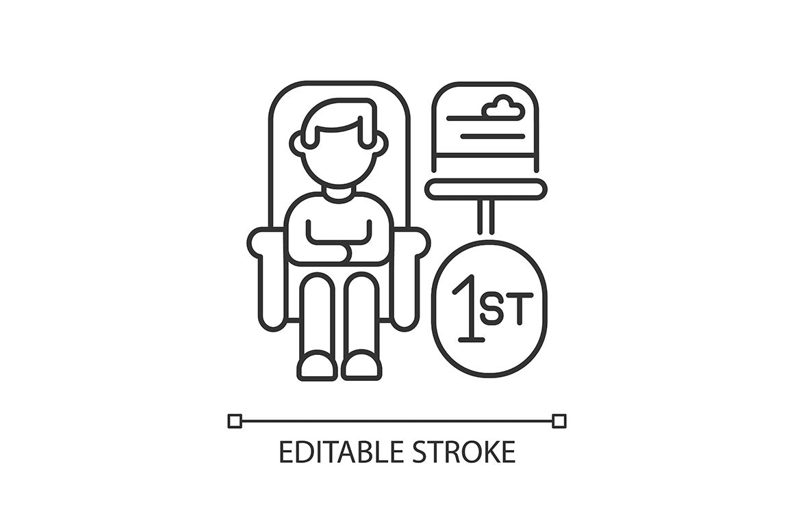 Train services linear icons set