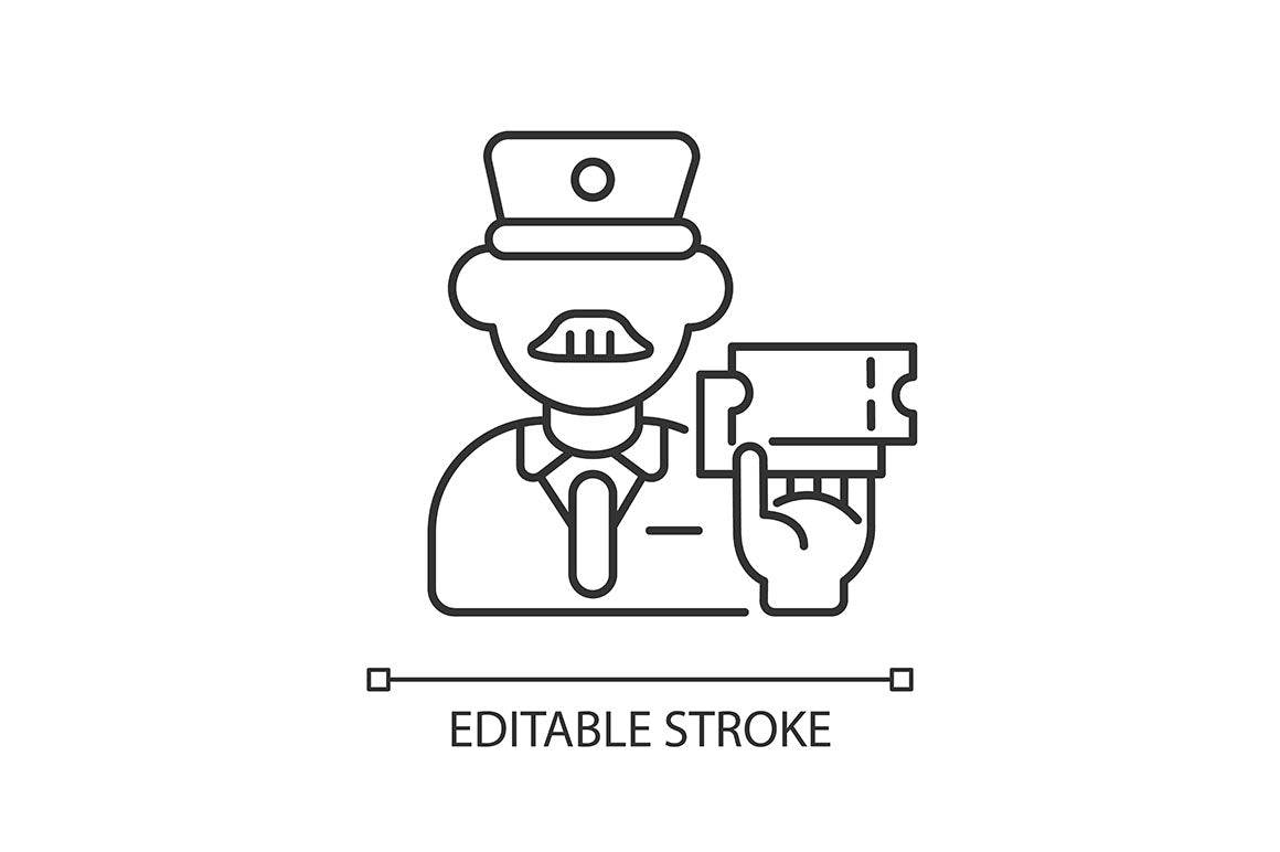 Train services linear icons set
