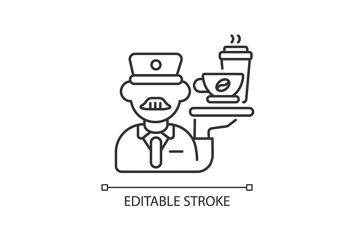 Train services linear icons set