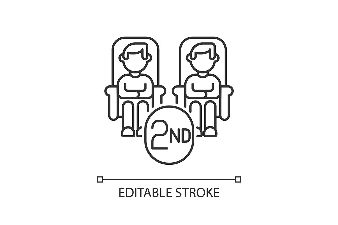 Train services linear icons set