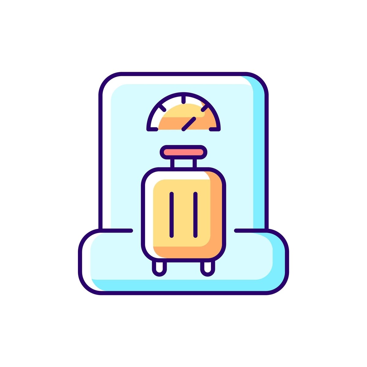 Travel size objects RGB color icons set
