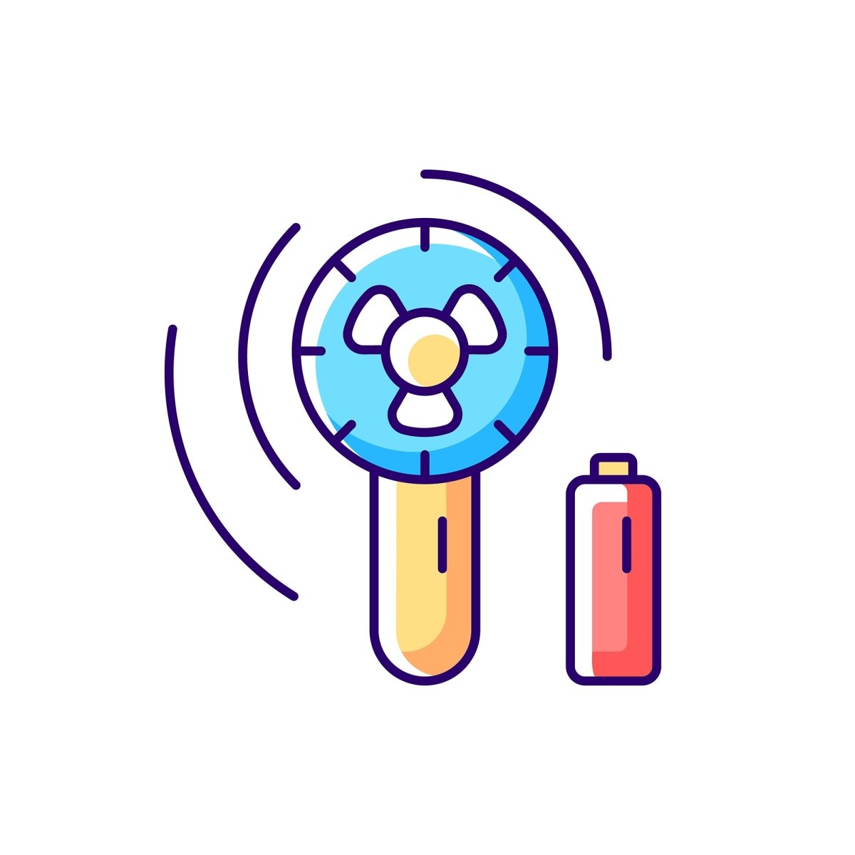 Travel size objects RGB color icons set