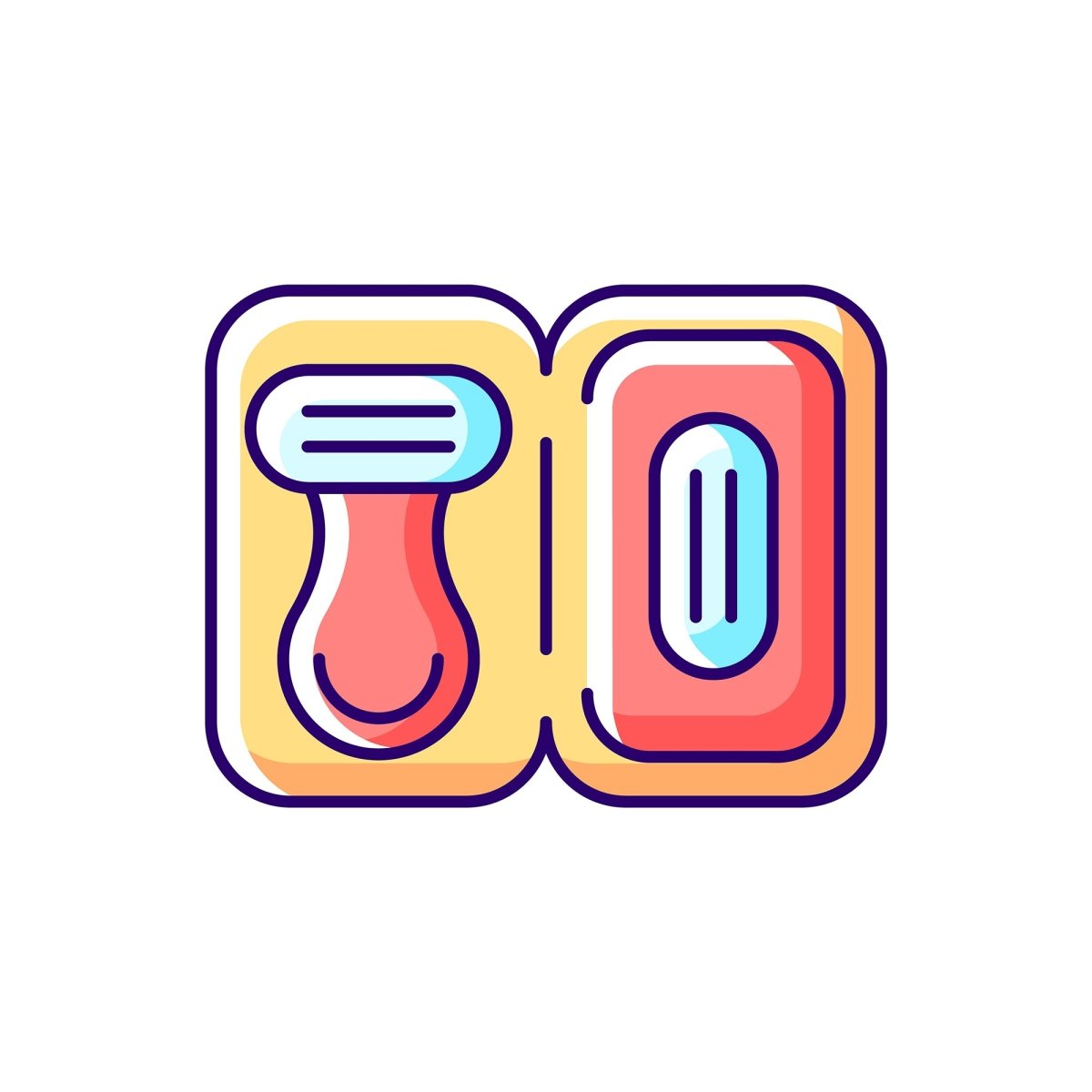 Travel size objects RGB color icons set