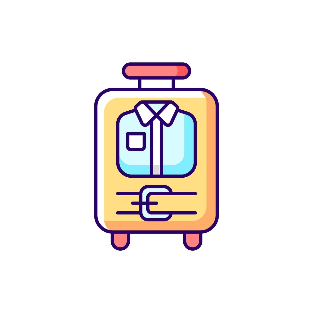 Travel size objects RGB color icons set