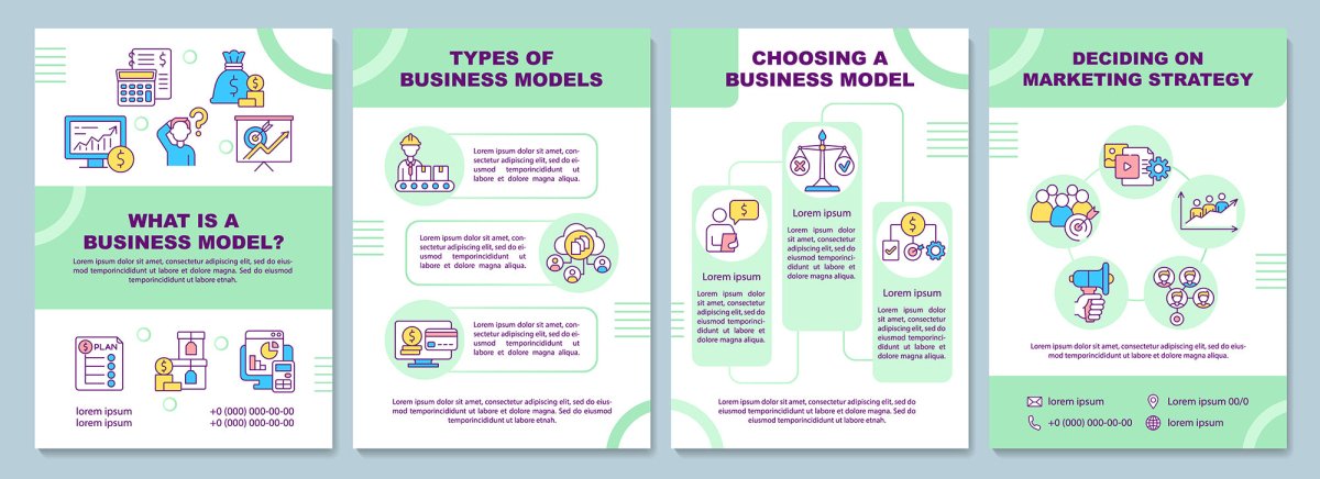 Trending business models brochure template bundle