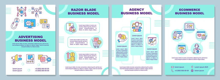 Trending business models brochure template bundle