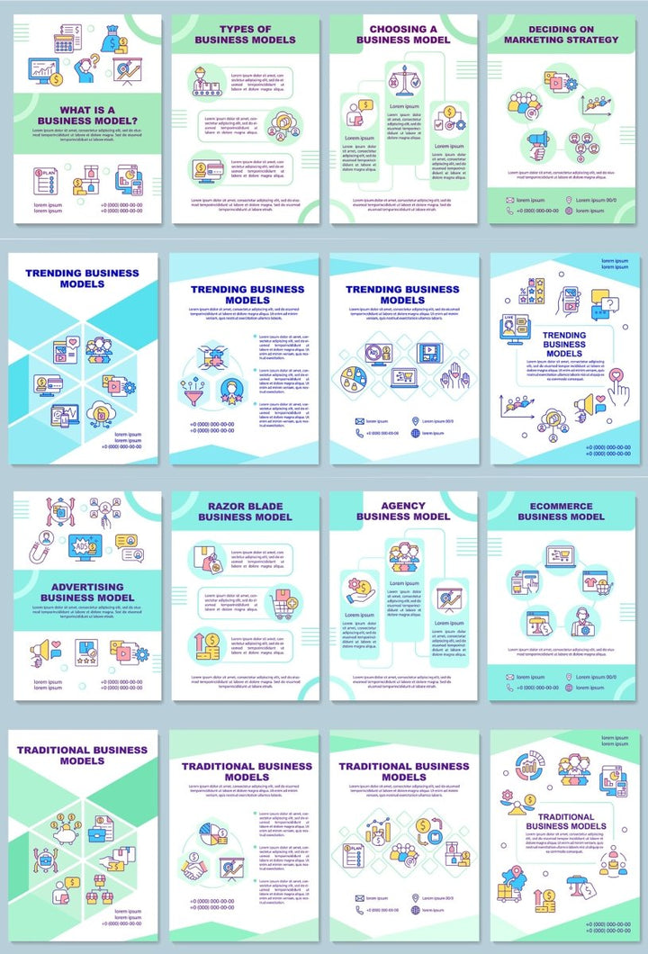 Trending business models brochure template bundle