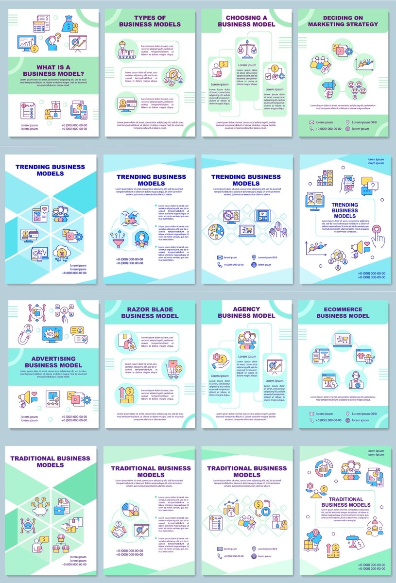 Trending business models brochure template bundle