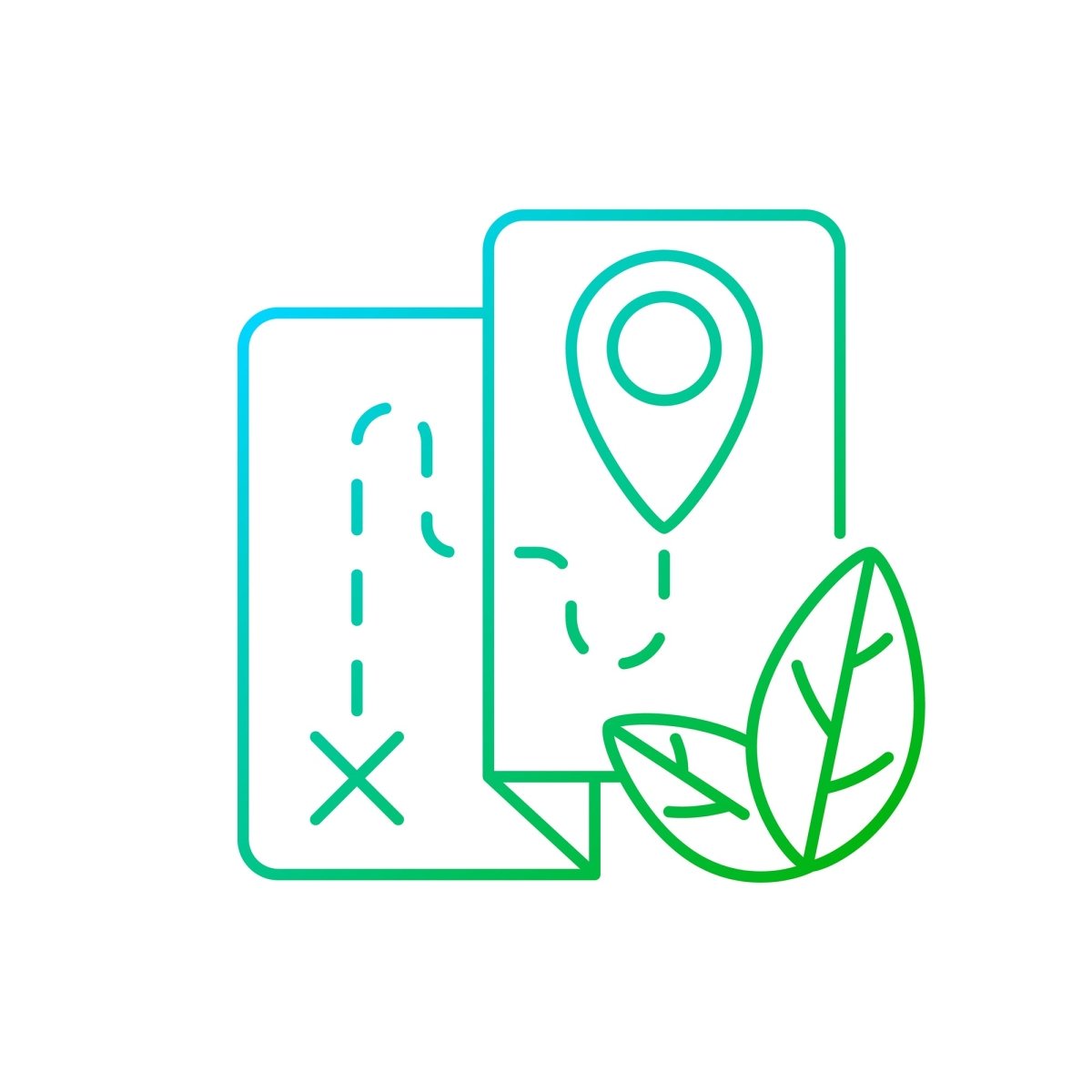 Types of travel gradient linear vector icons set