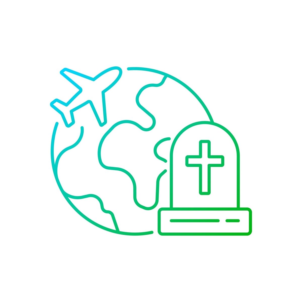 Types of travel gradient linear vector icons set