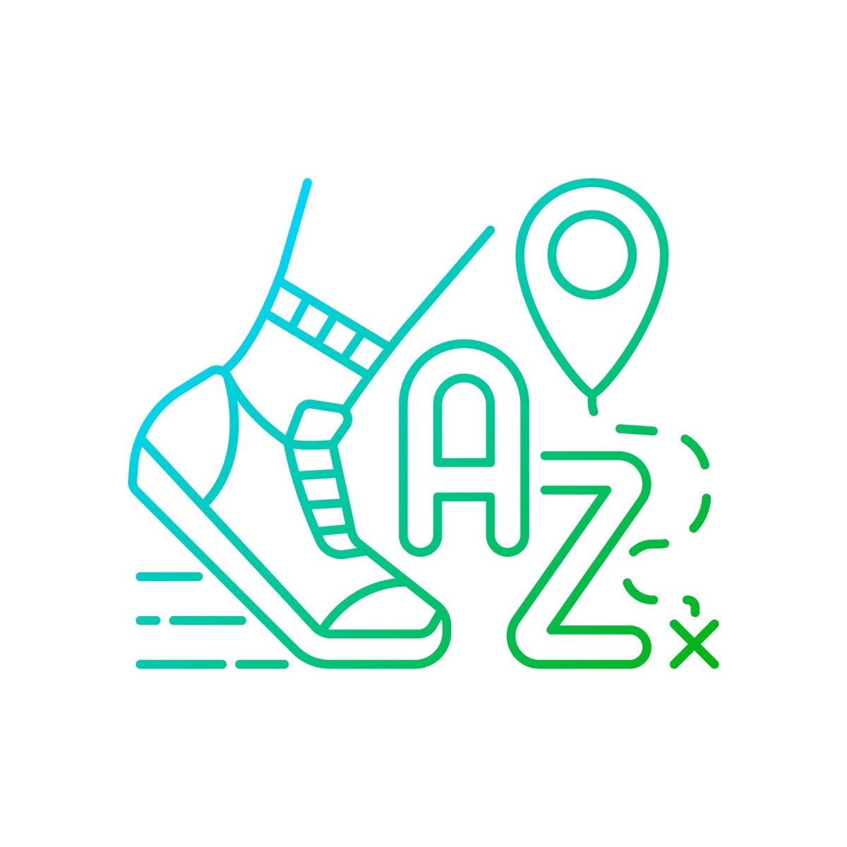 Types of travel gradient linear vector icons set