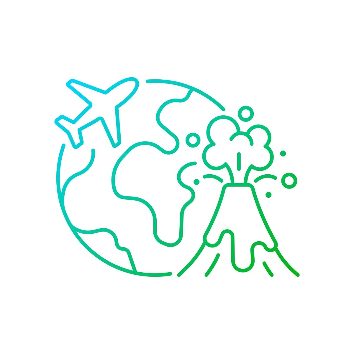 Types of travel gradient linear vector icons set
