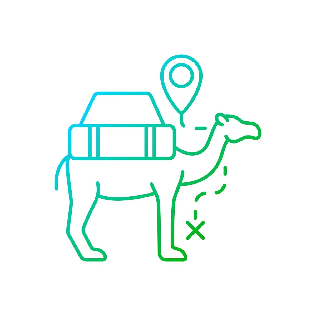Types of travel gradient linear vector icons set