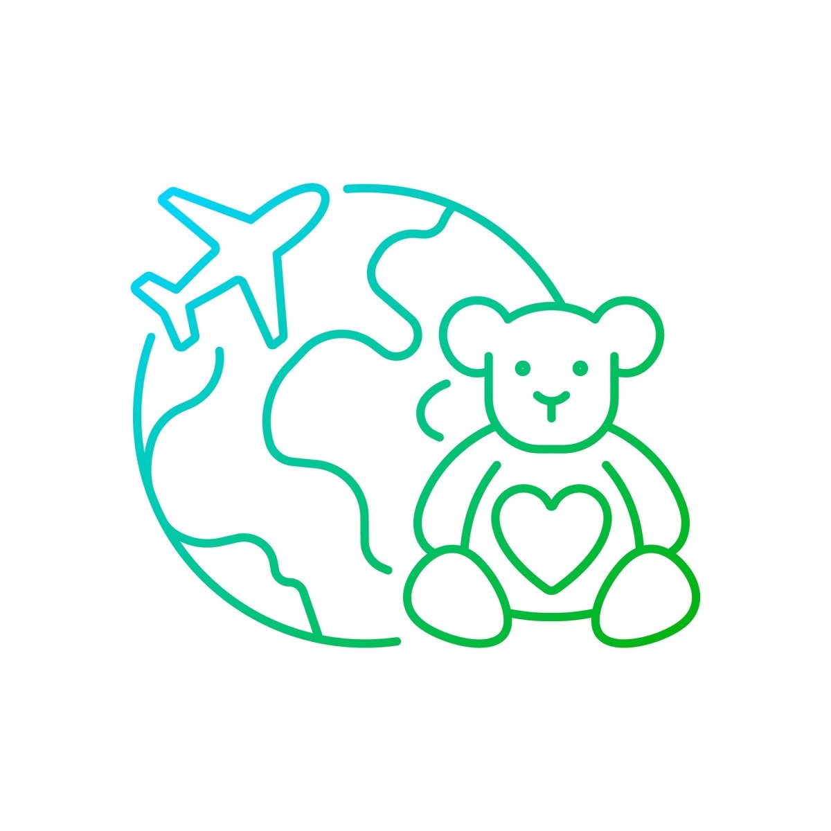 Types of travel gradient linear vector icons set