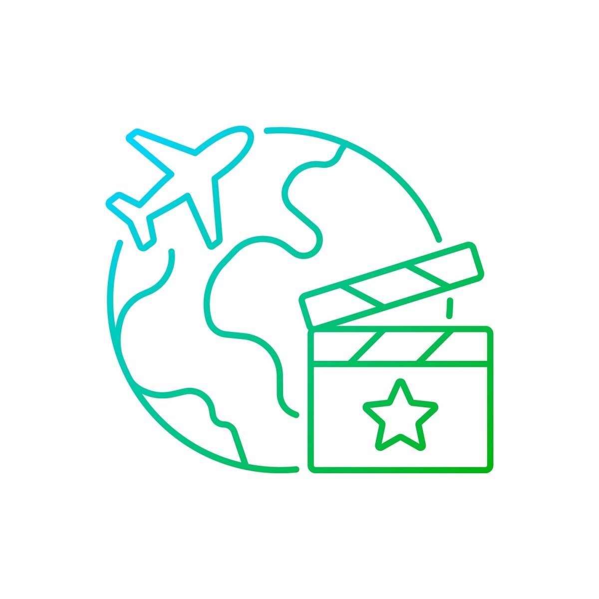 Types of travel gradient linear vector icons set