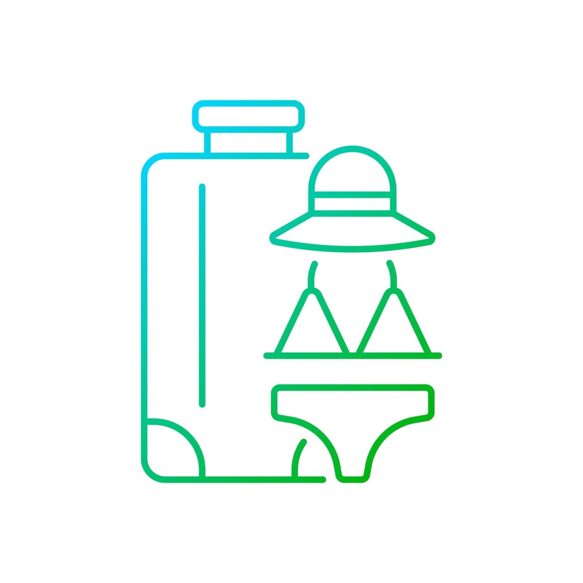 Types of travel gradient linear vector icons set