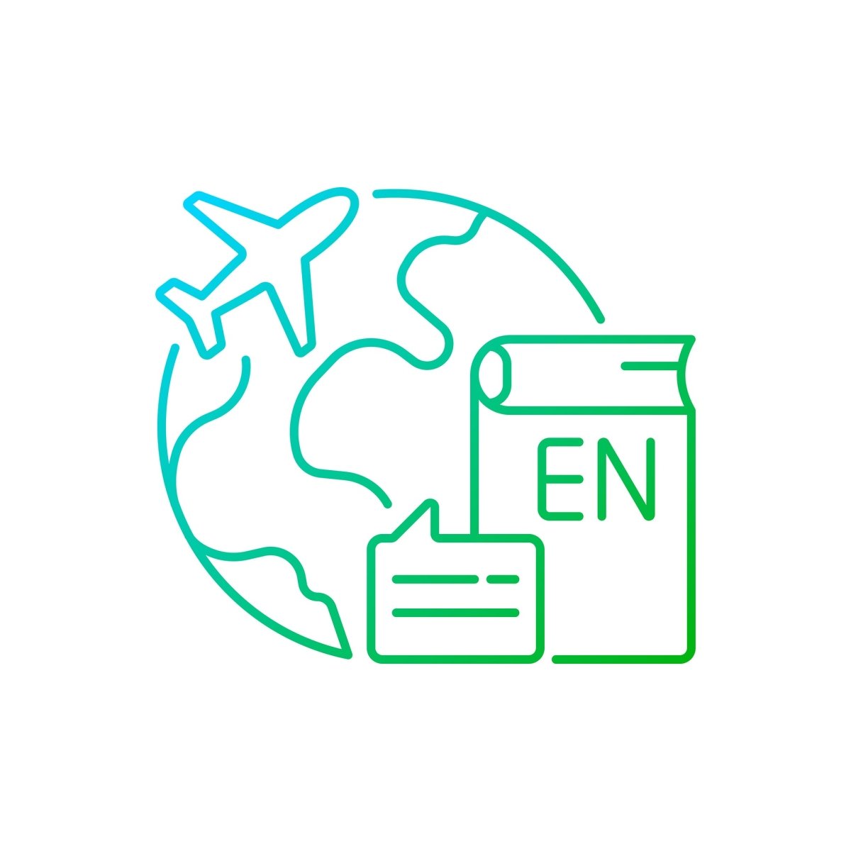 Types of travel gradient linear vector icons set