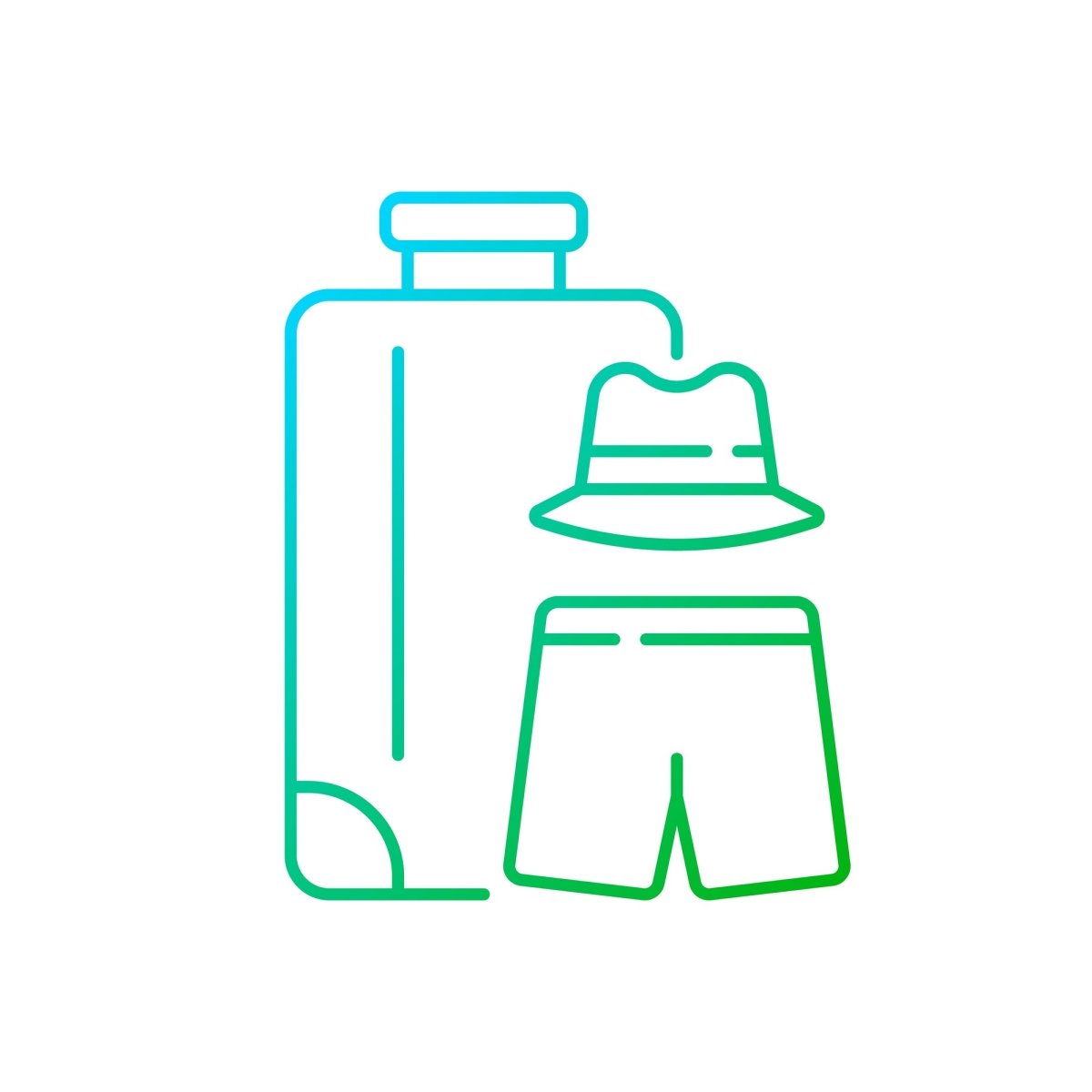 Types of travel gradient linear vector icons set