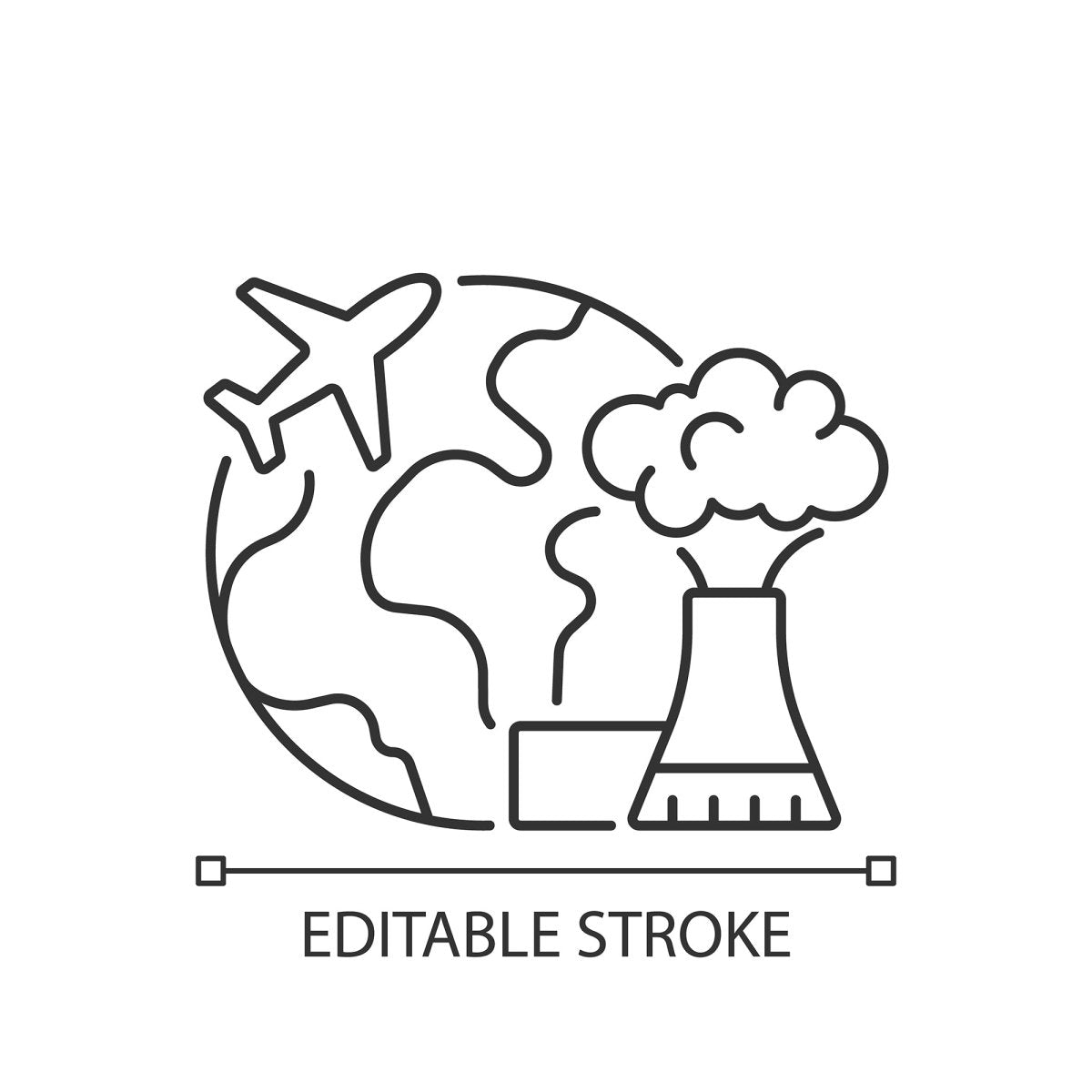 Types of travel linear icons set