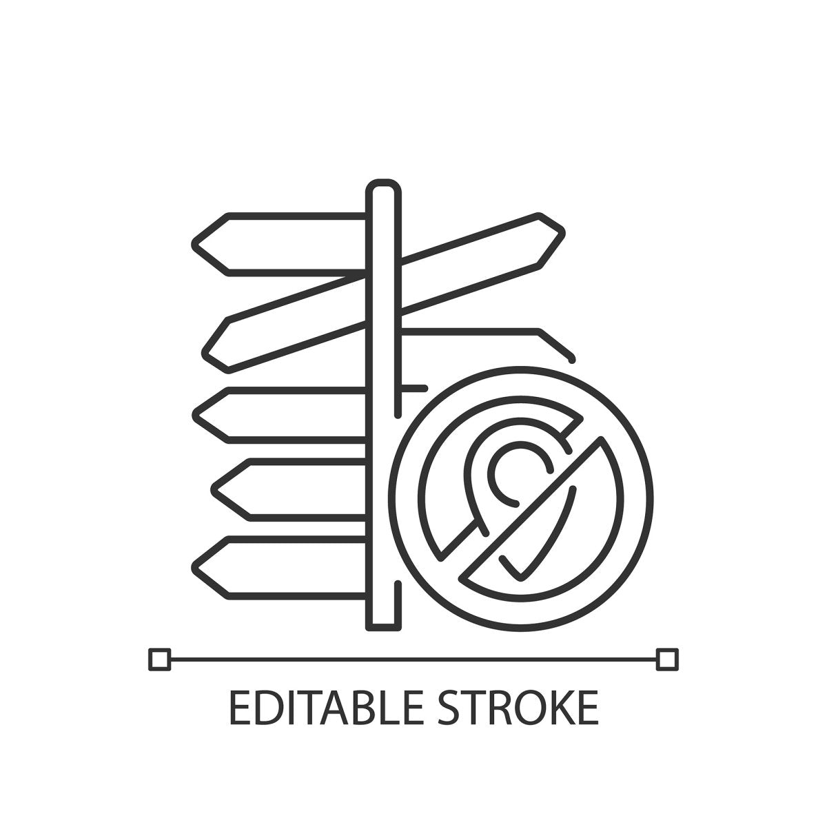 Types of travel linear icons set