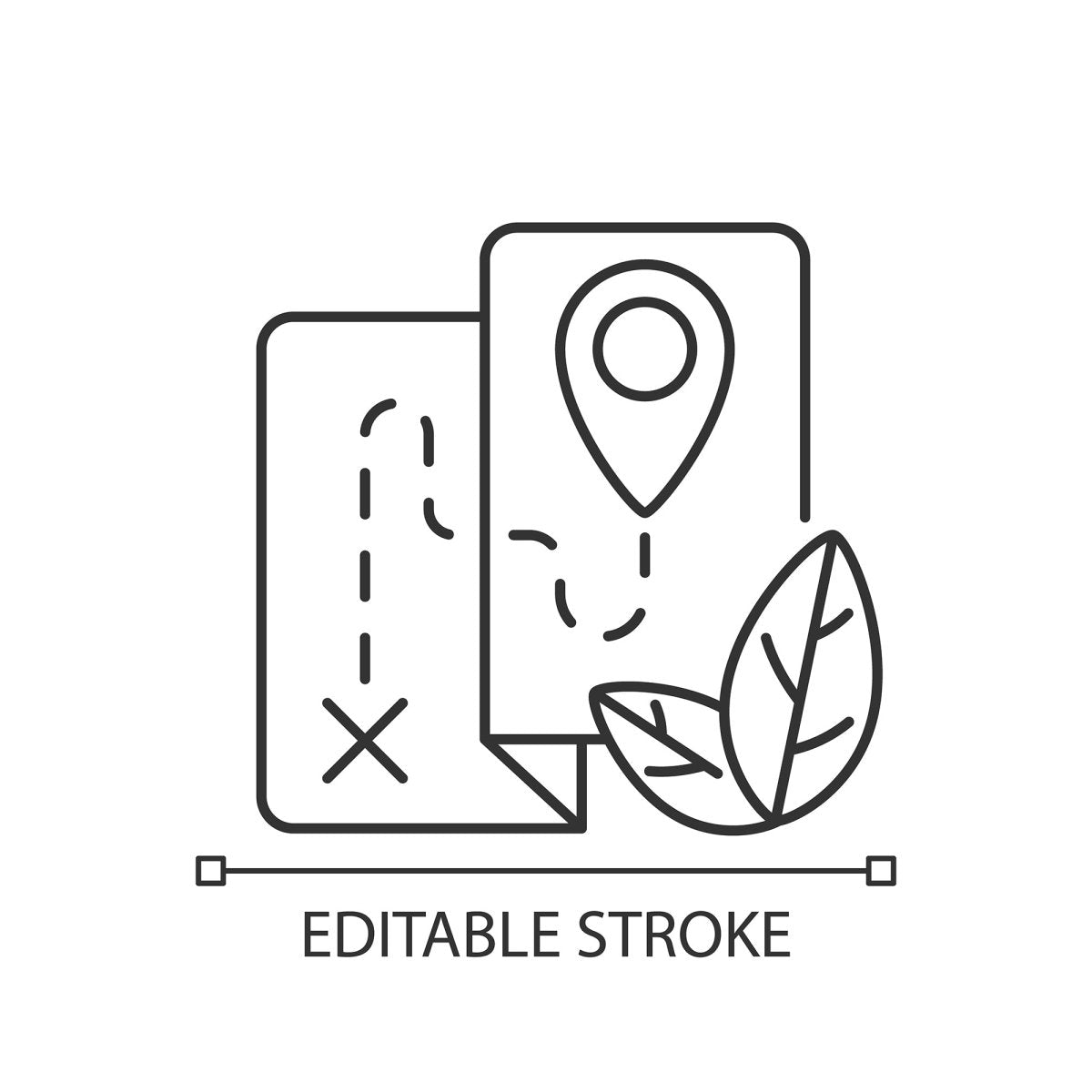 Types of travel linear icons set