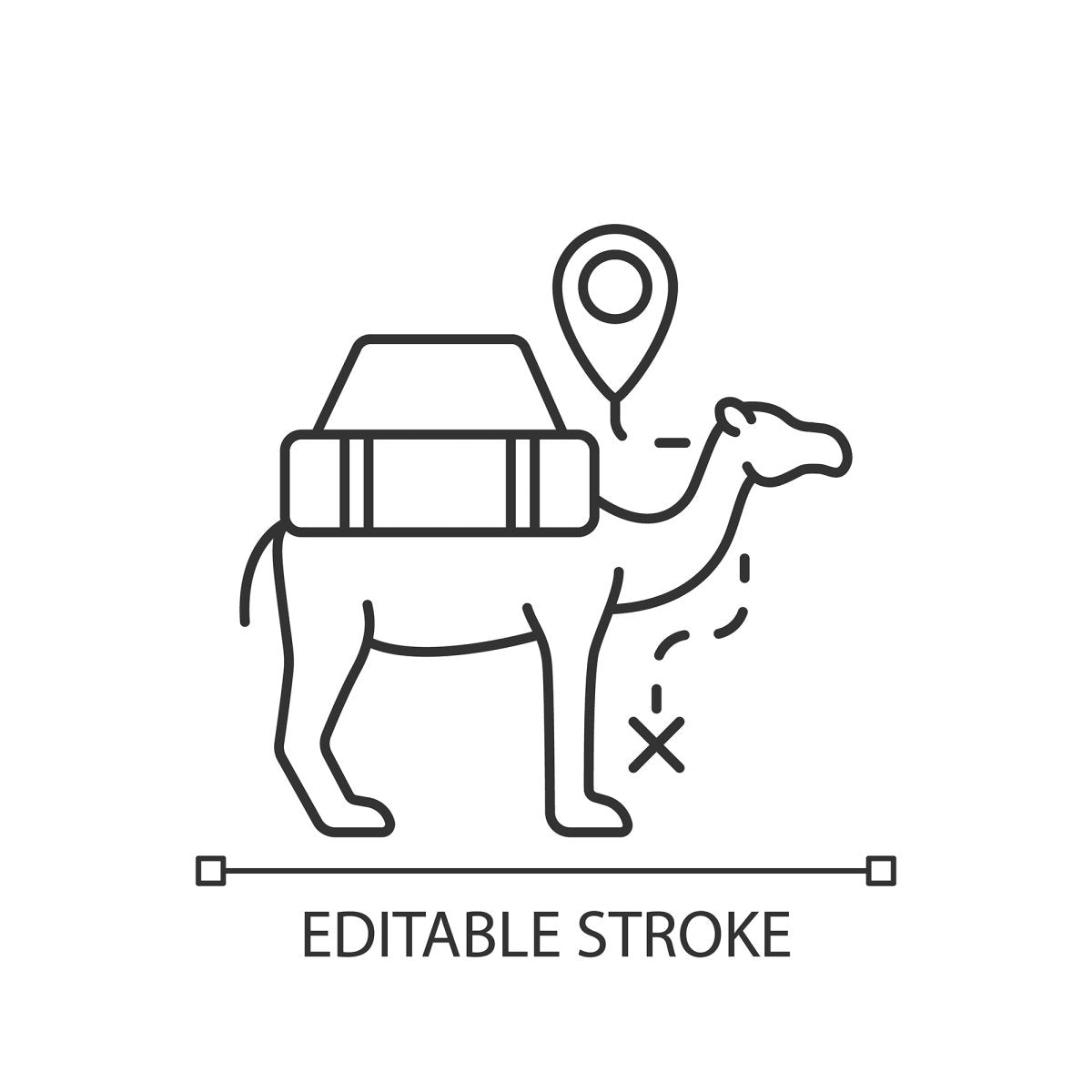 Types of travel linear icons set