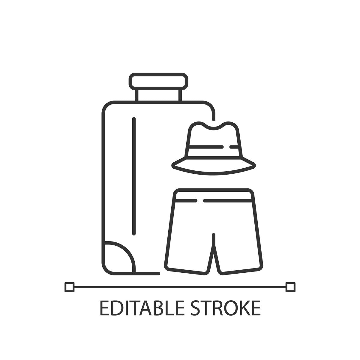 Types of travel linear icons set