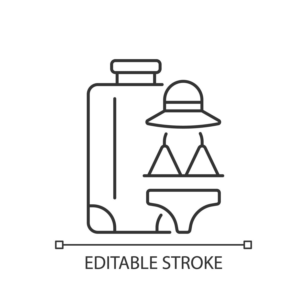 Types of travel linear icons set
