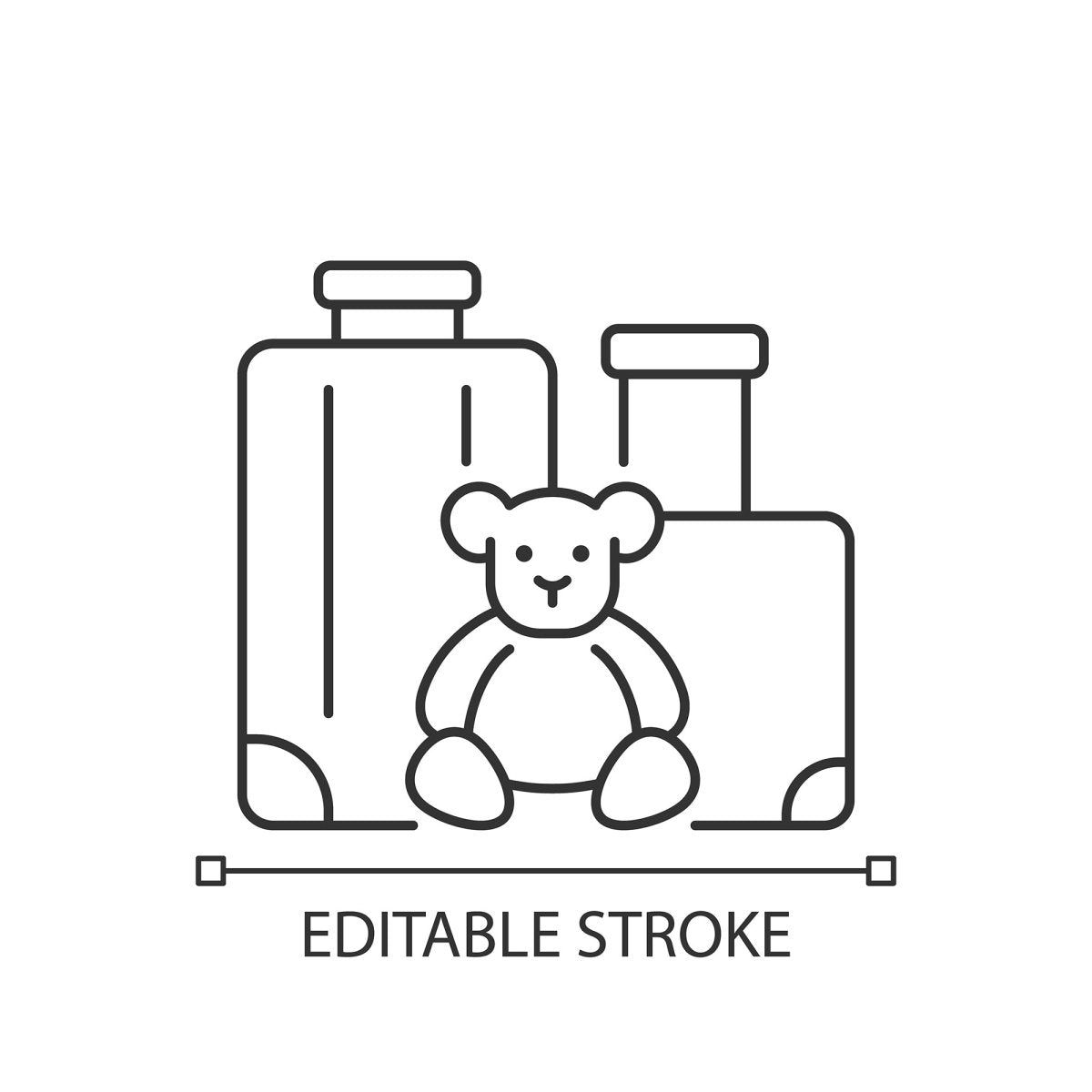 Types of travel linear icons set