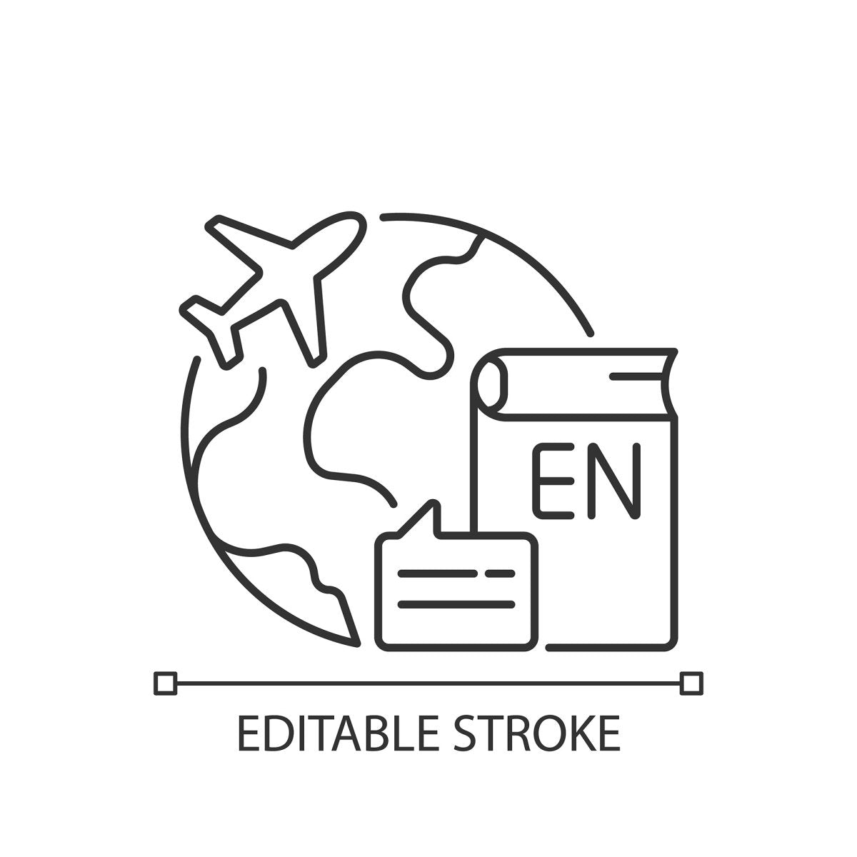 Types of travel linear icons set