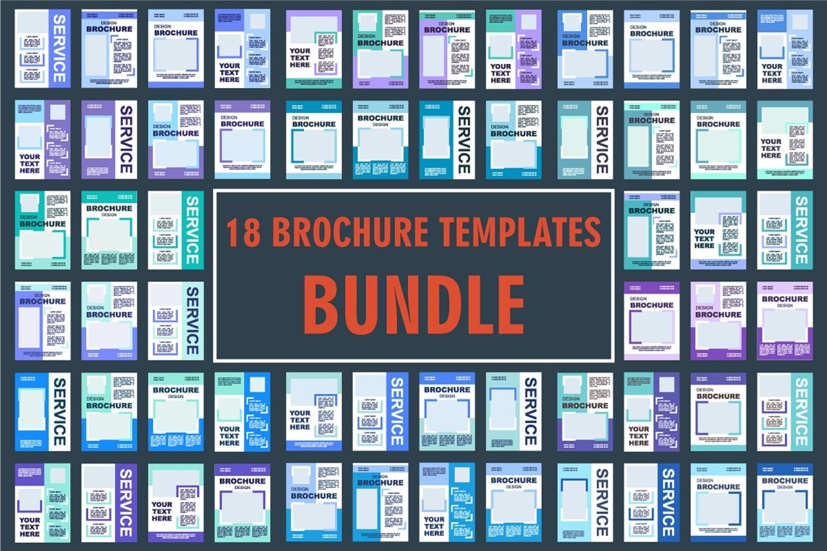 Universal blank brochure layout design template set