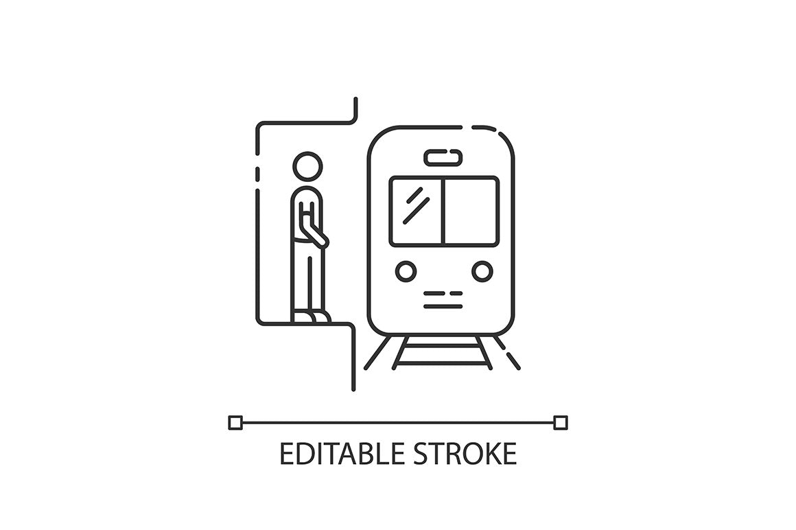 Urban infrastructure pixel perfect linear icons set