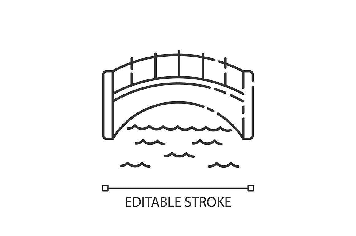 Urban infrastructure pixel perfect linear icons set
