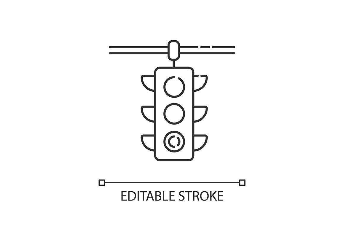 Urban infrastructure pixel perfect linear icons set