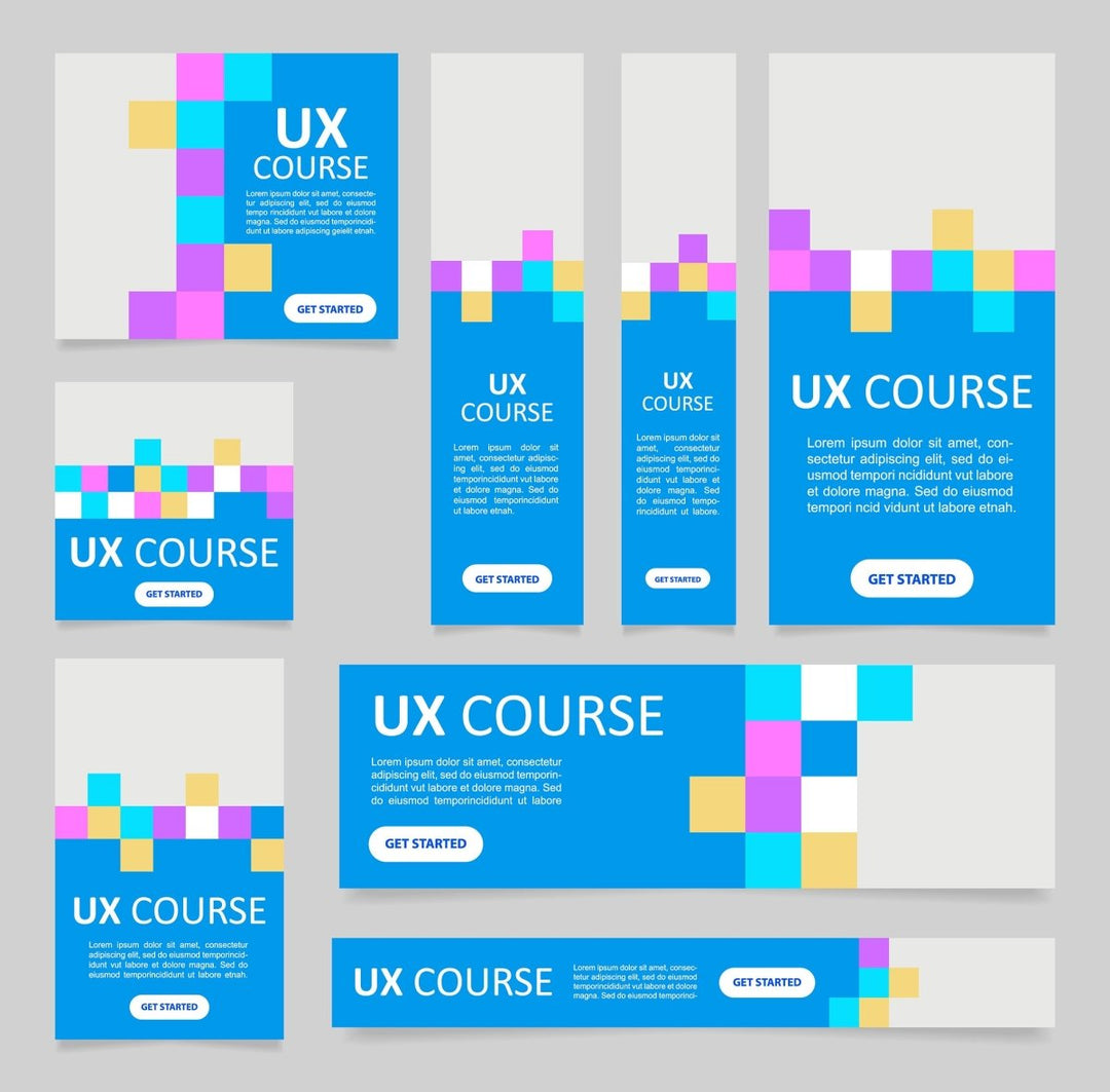 User experience course web banner design template