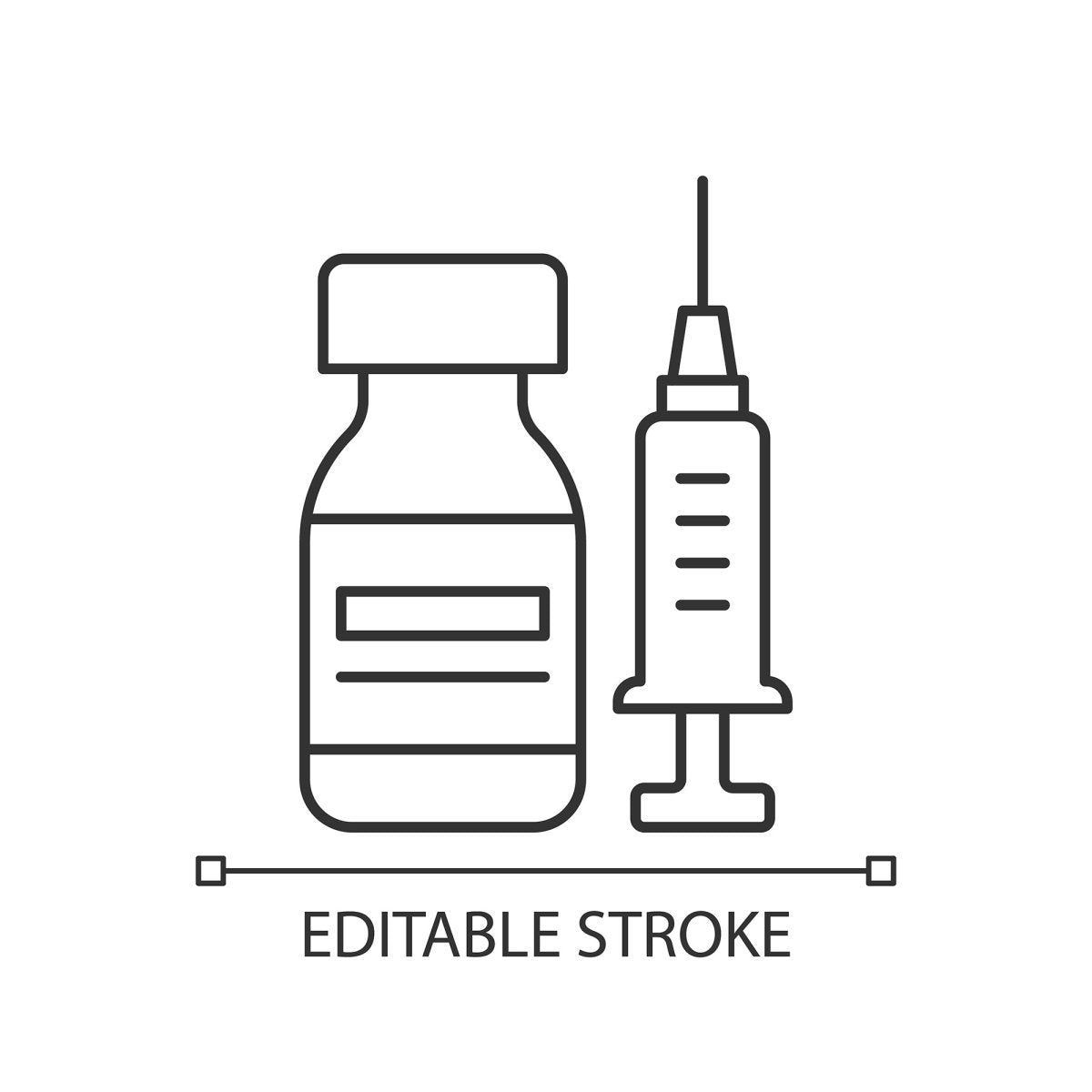 Vaccination and covid passport linear icons set