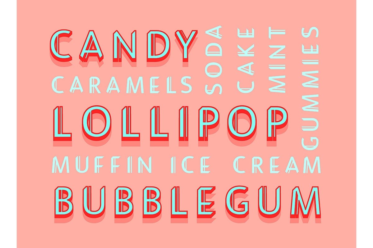 Vector decorative typography set.