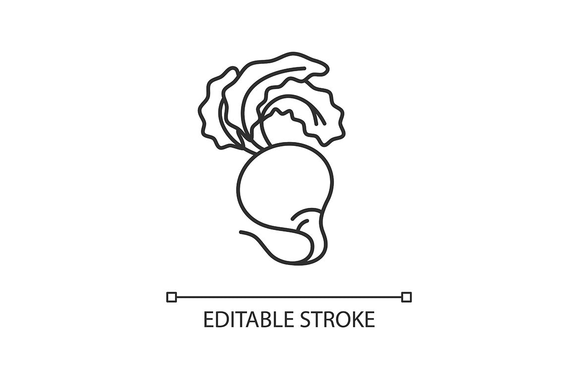 Vegetable pixel perfect linear icons set