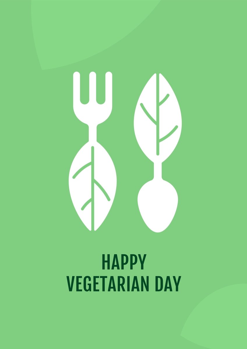 Vegetarian movement greeting cards with glyph icon element set
