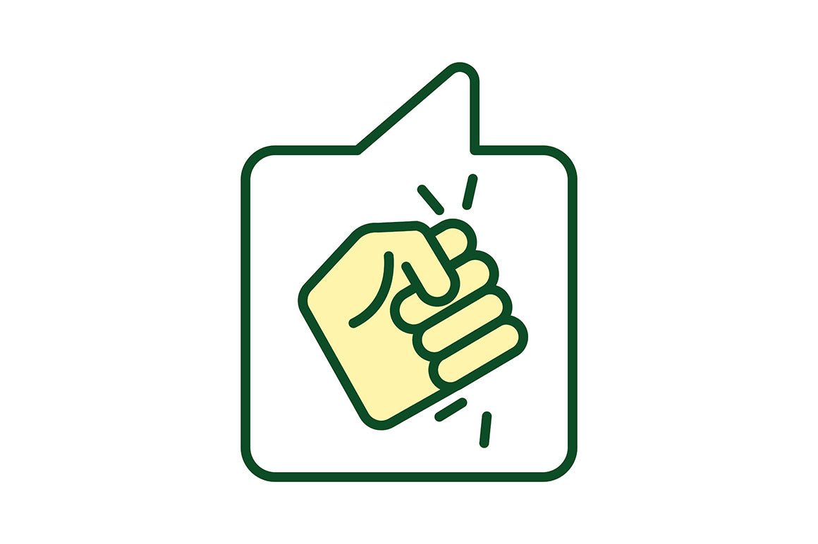 Verbal aggressiveness RGB color icons set