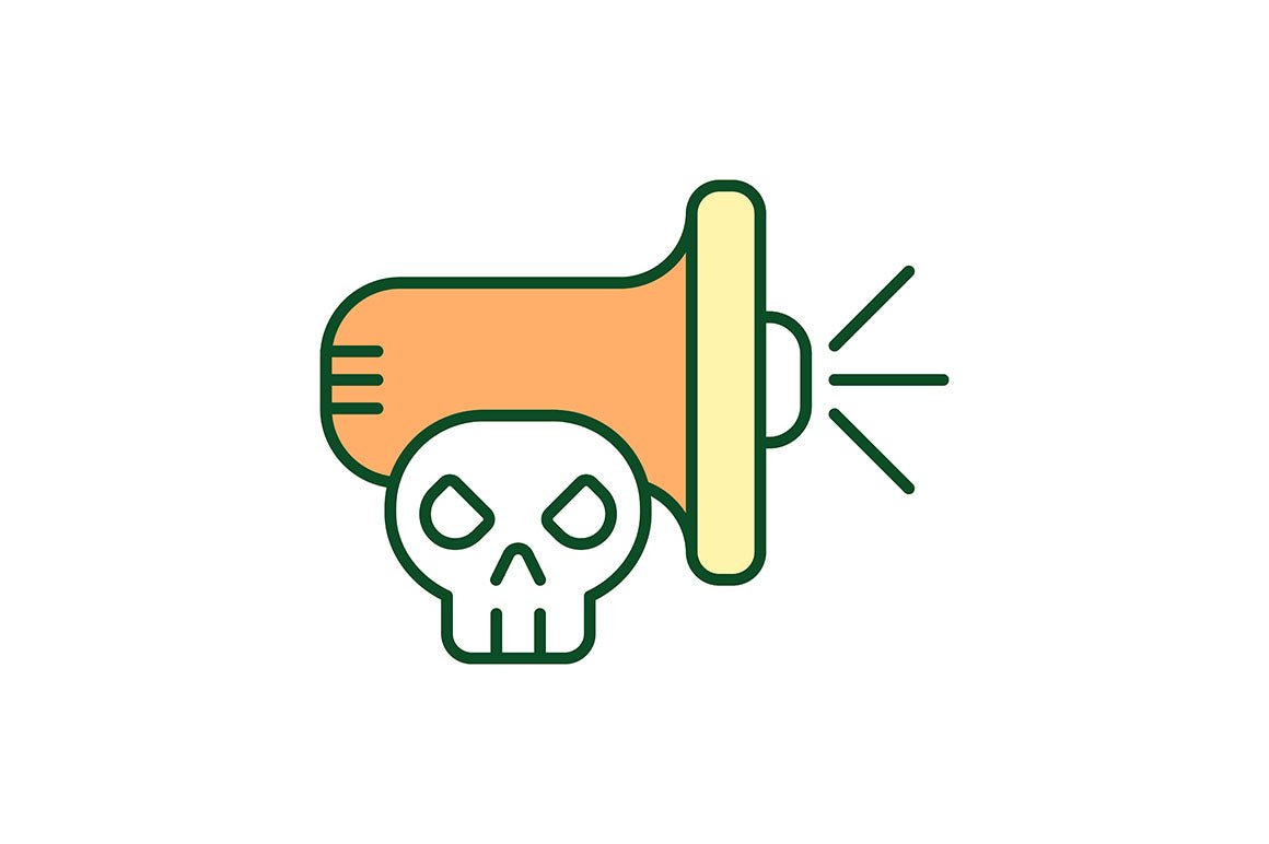 Verbal aggressiveness RGB color icons set