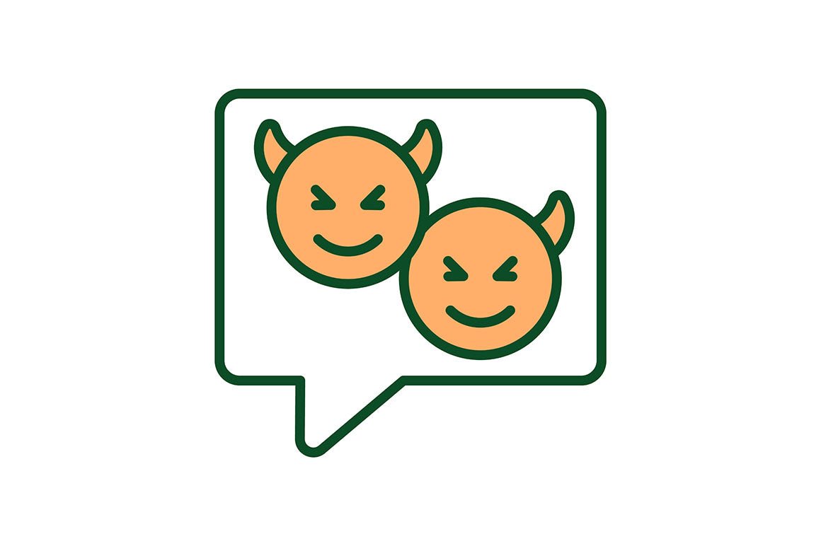 Verbal aggressiveness RGB color icons set