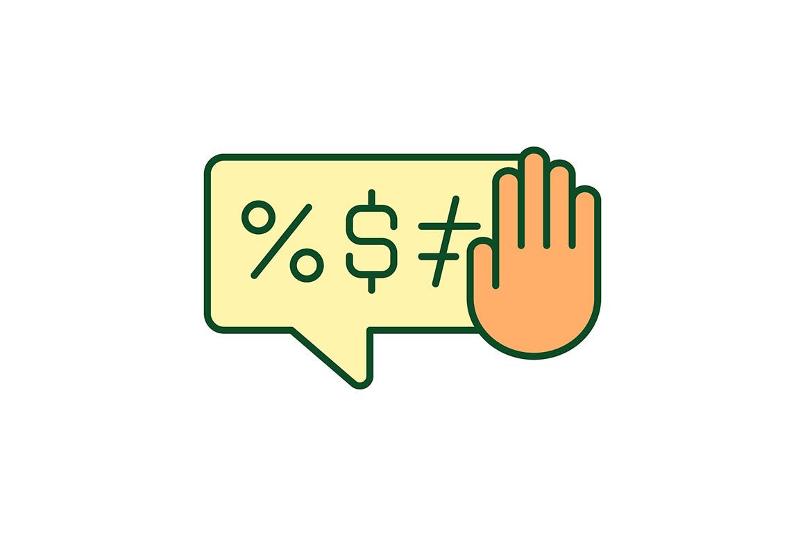 Verbal aggressiveness RGB color icons set