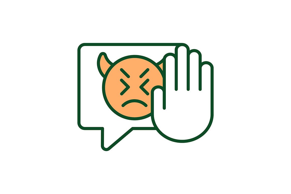 Verbal aggressiveness RGB color icons set