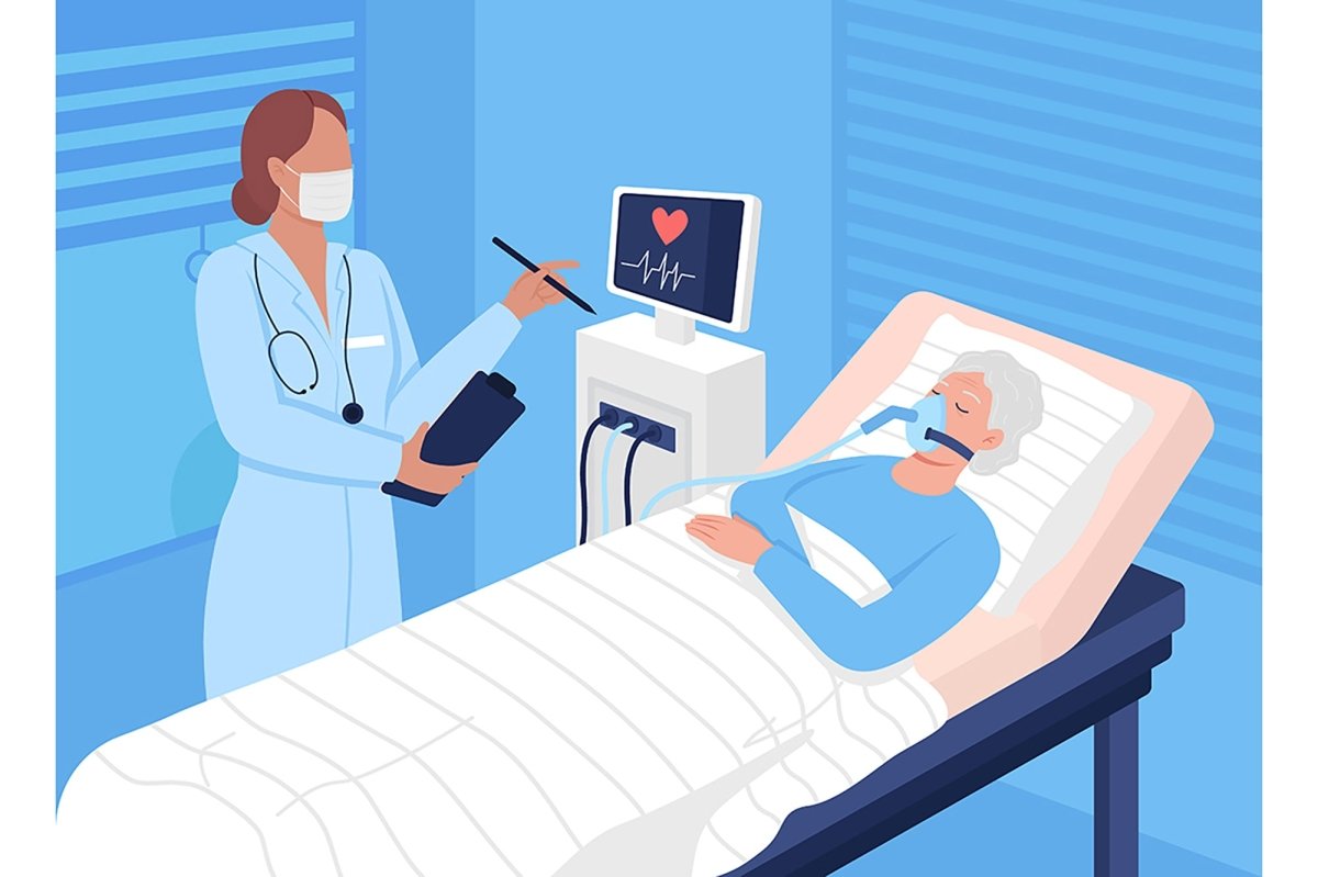 Visit doctor flat color vector illustrations