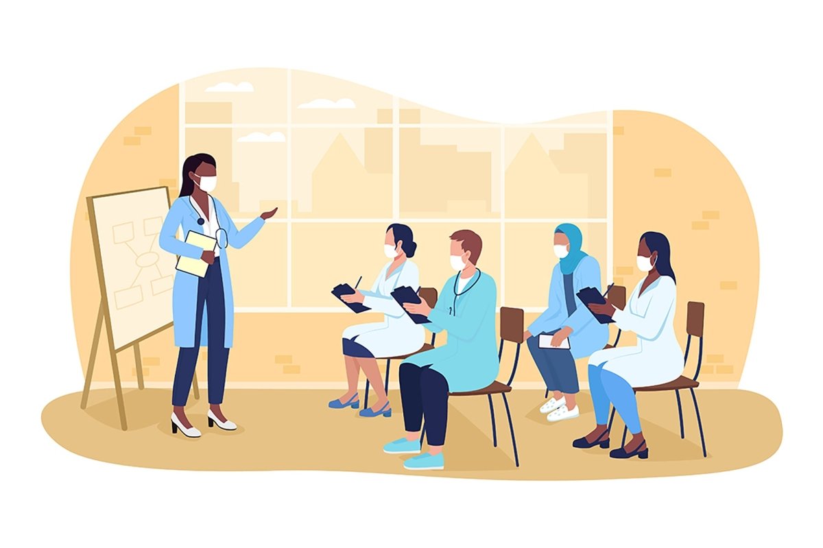 Visit doctor flat color vector illustrations