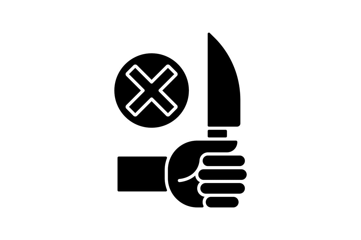 Vr headset black glyph manual label icons set on white space