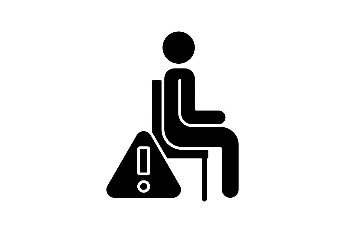 Vr headset black glyph manual label icons set on white space