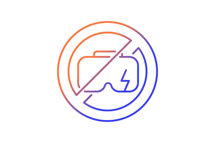 Vr headset gradient manual label icons set for dark and light mode